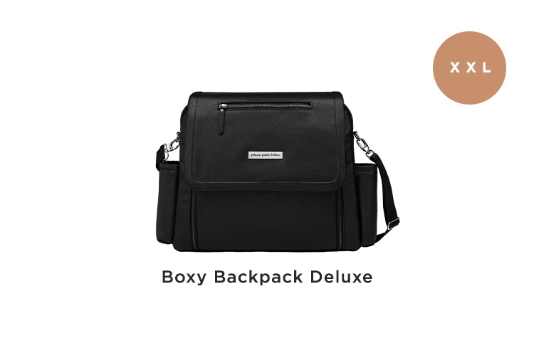 boxy backpack deluxe in ebony. XXL