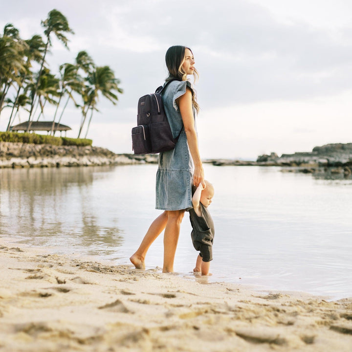 Sync Backpack in Carbon Cable Stitch-Diaper Bags-Petunia Pickle Bottom