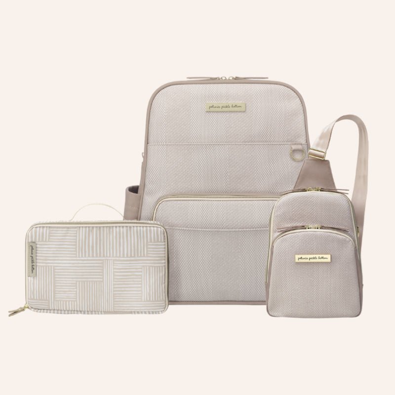 Sync Backpack Criss-Cross Sling Bundle Grey Matte Cable Stitch