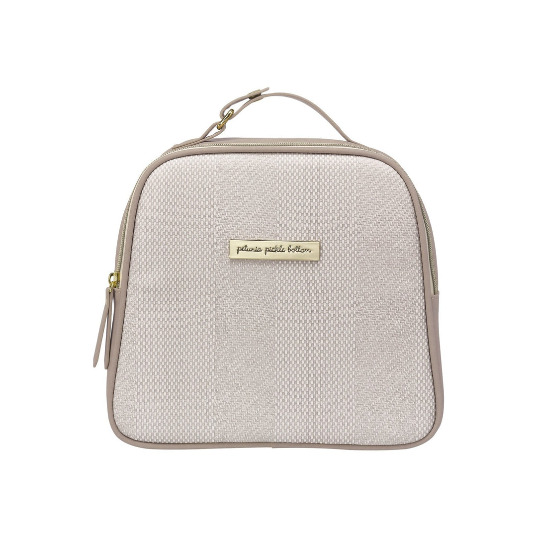 Tandem Bottle & Lunch Tote in Grey Matte Cable Stitch-Bottle Bags-Petunia Pickle Bottom