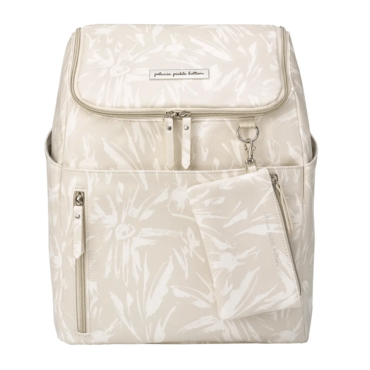 Petunia Pickle Bottom Beige and White Patterned Backpack/Crossbody Baby Bag Amazon.com: Petunia Pickle Bottom Boxy Backpack, Diaper Bag  main image 2