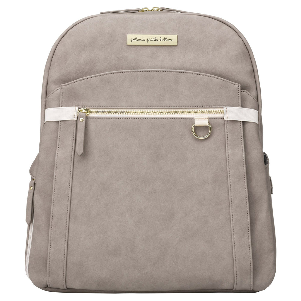 2-in-1 Provisions Backpack in Grey Matte Leatherette, Deluxe Kit & Stroller Clips Bundle