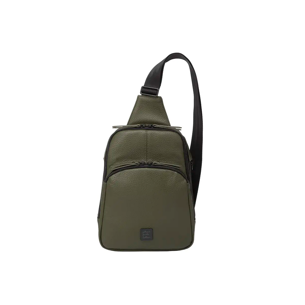 Criss-Cross Sling Backpack | Olive – Petunia Pickle Bottom display picture 1