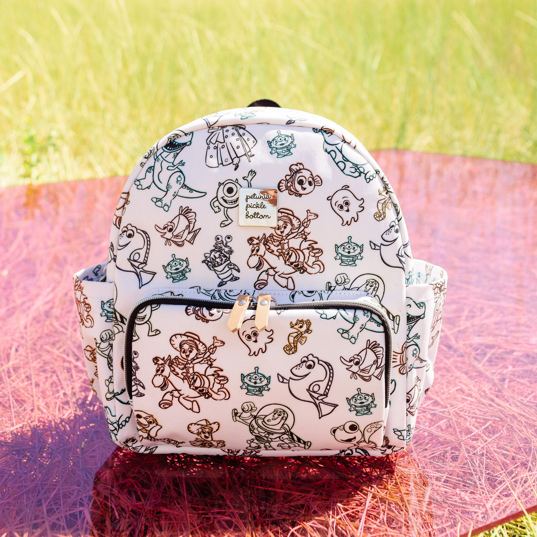 disney and pixar's playday mini backpack featuring beloved pixar characters 