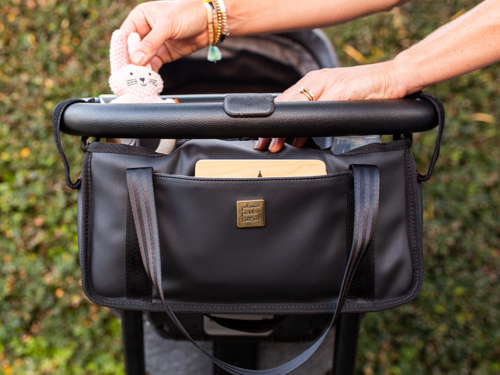Wander Stroller Caddy in Black Leatherette