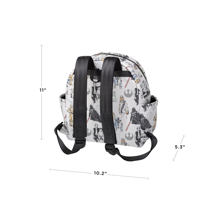 mini backpack is 11 inches tall, 10.2 inches wide and 5.3 inches in length