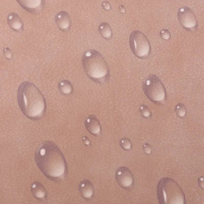 showing that the toffee rose material is water-resistant