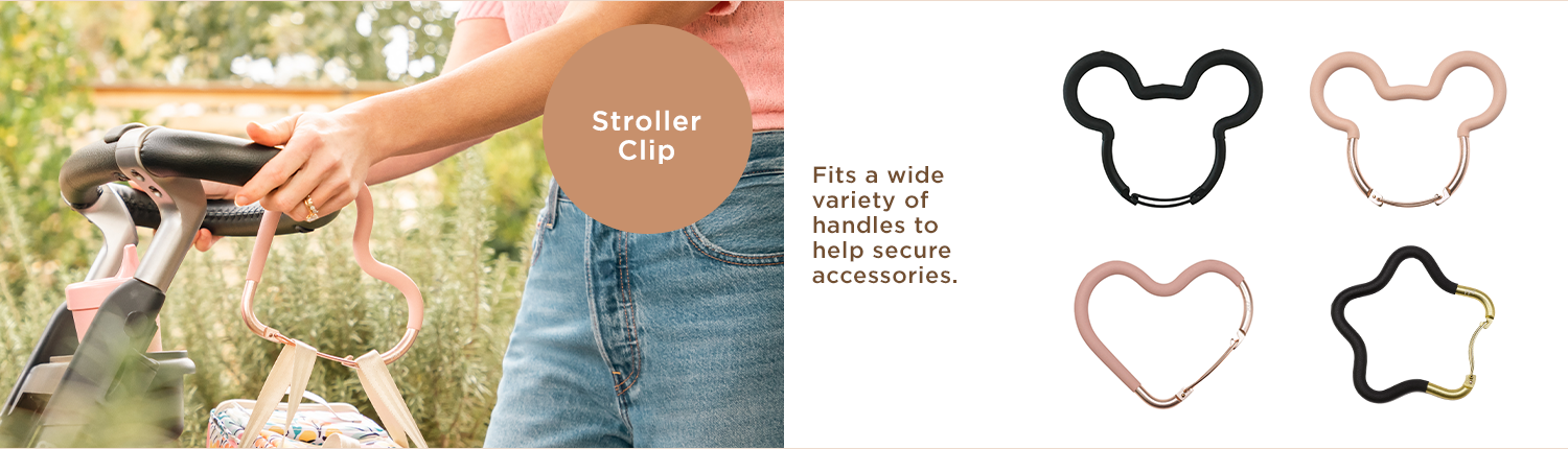 Stroller Clips - Fits a variety of handles to help secure accessories.