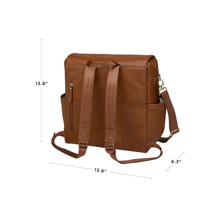 boxy backpack. 13.8 inches in height, 13.8 inches in width and 6.3 inches in length