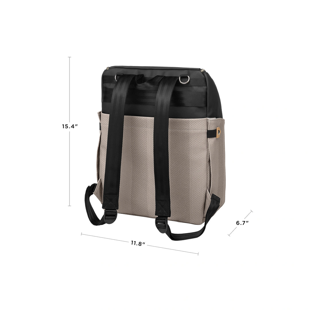Tempo Backpack Sand/Black dimensions 15.4 inches tall, 11.8 inches long, 6.7 inches deep