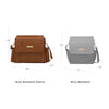 boxy backpack deluxe and boxy backpack size comparison. boxy backpack deluxe is 14.2 inches in height, 19.7 inches in width, 6.3 inches in length. the boxy backpack is 13.5 inches in height, 13 inches in wdith, 5.5 inches in length