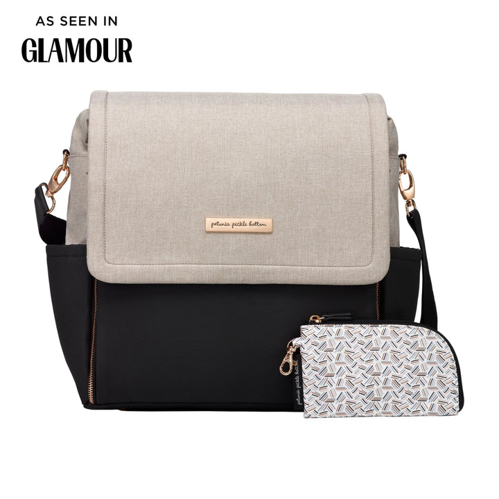 as seen in glamour. boxy backpack in sand black