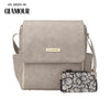 Boxy Backpack in Grey Matte Leatherette