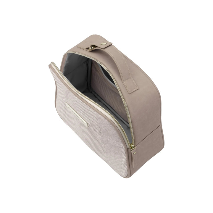 tandem tote in grey matte cable stitch