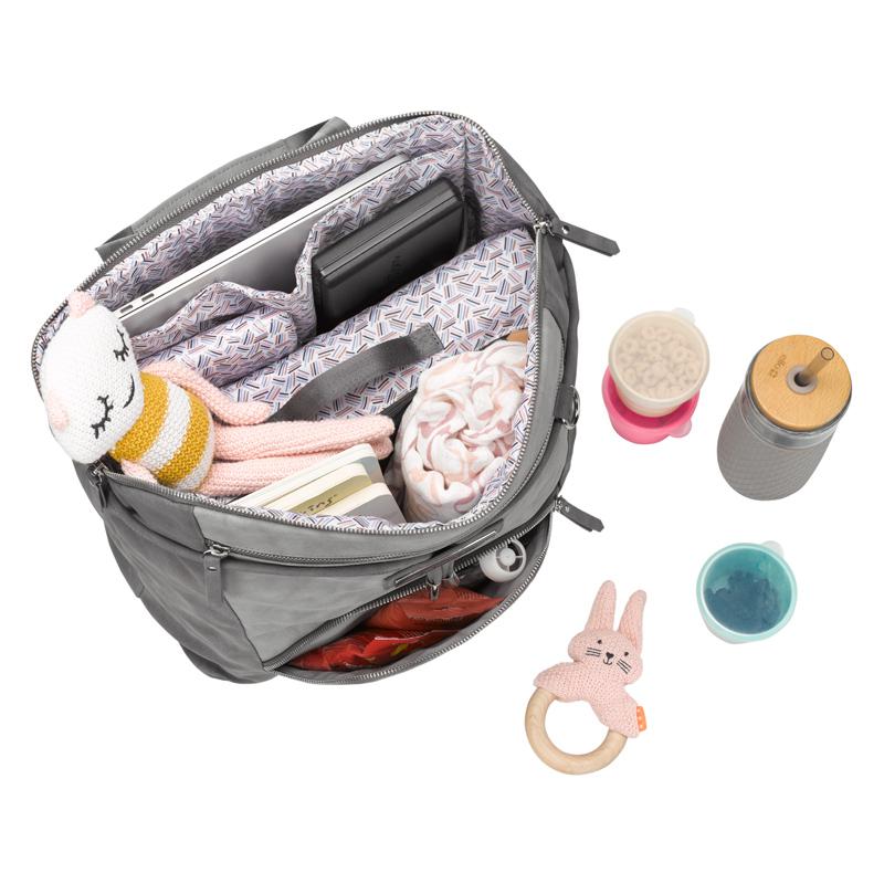 Cinch Backpack in Pewter, Max Pixel, and Stroller Clip Bundle-Diaper Bags-Petunia Pickle Bottom