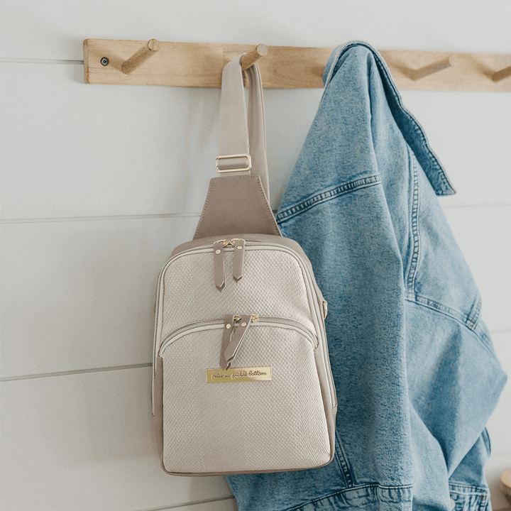 Criss-Cross Sling in Grey Matte Cable Stitch