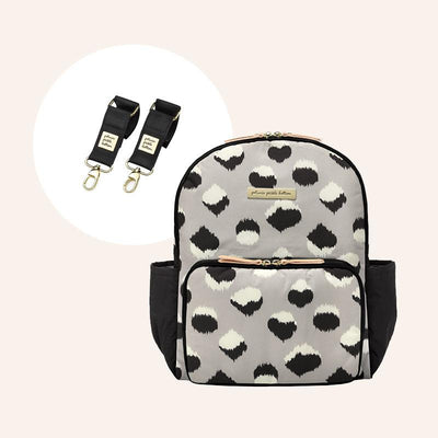 District Backpack in Inkblot Ikat and Stroller Clip Bundle-Diaper Bags-Petunia Pickle Bottom