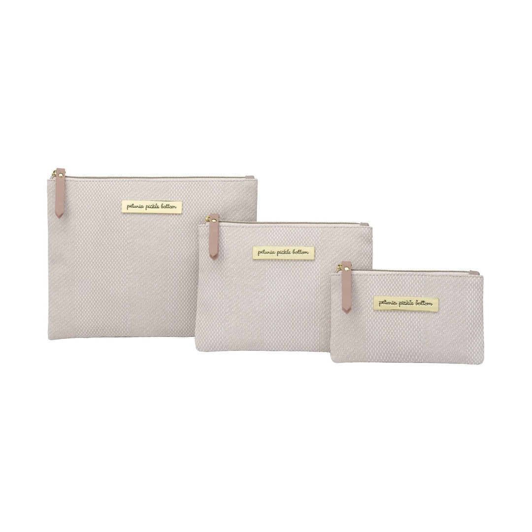 Organizer Trio in Grey Matte Cable Stitch-Petunia Pickle Bottom