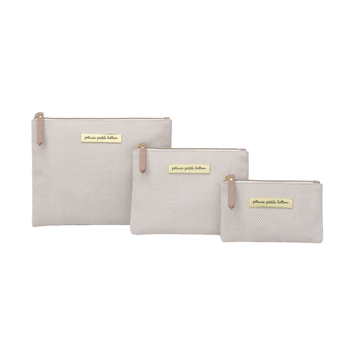 Organizer Trio in Grey Matte Cable Stitch-Petunia Pickle Bottom