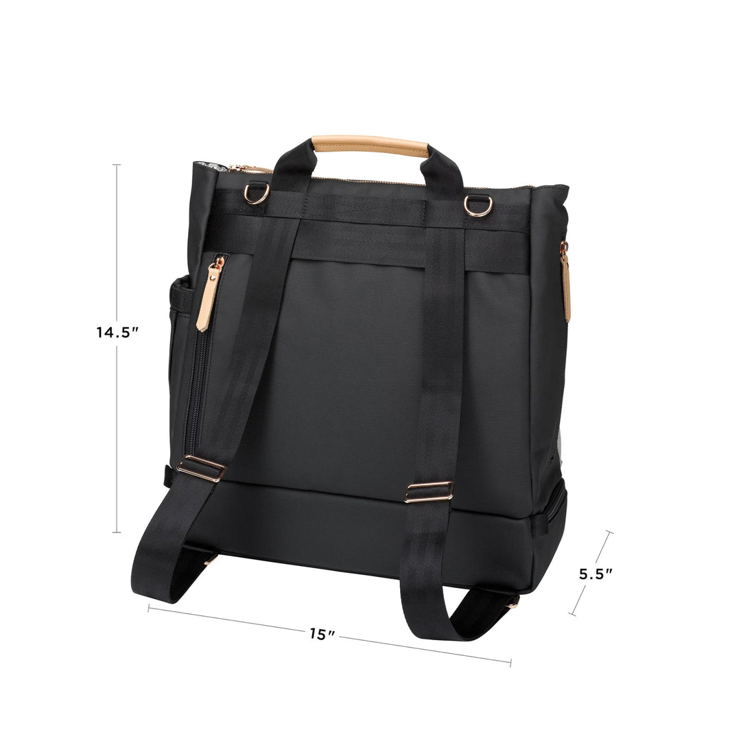 back image of Pivot Pack in Black/Sand. 14.5 inches in height, 5.5 inches in width, 15 inches in length