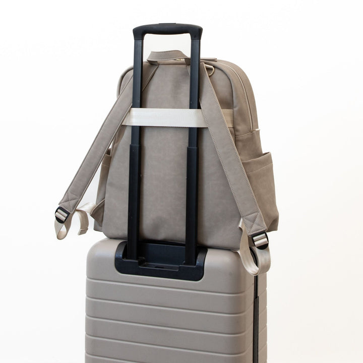 Sync Backpack in Grey Matte Cable Stitch-Diaper Bags-Petunia Pickle Bottom