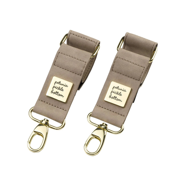 valet stroller clips in grey matte leatherette