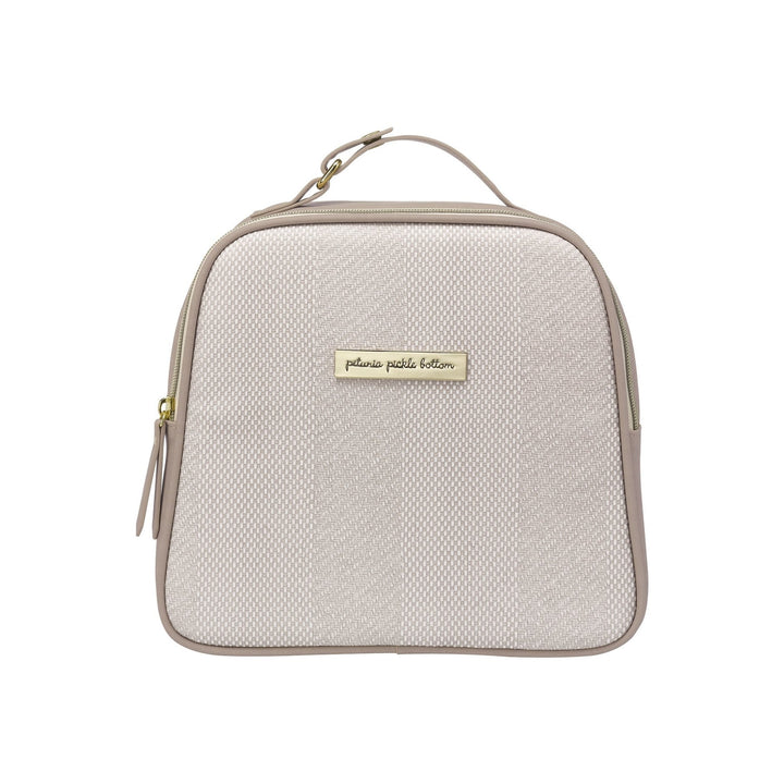 Tandem Bottle & Lunch Tote in Grey Matte Cable Stitch-Bottle Bags-Petunia Pickle Bottom