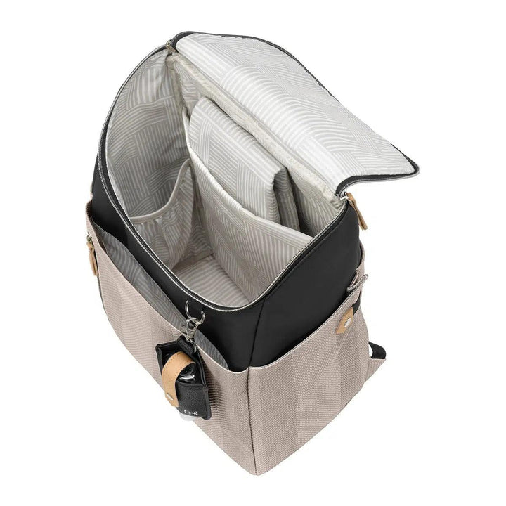 Tempo Backpack in Black/Sand Cable Stitch, Deluxe Kit & Stroller Clips Bundle-Diaper Bags-Petunia Pickle Bottom