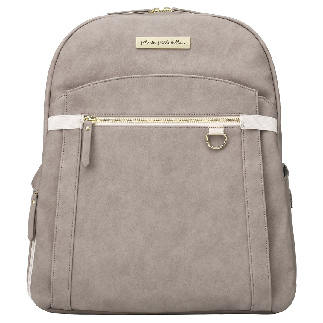 2-in-1 Provisions Backpack in Grey Matte Leatherette, Deluxe Kit & Stroller Clips Bundle