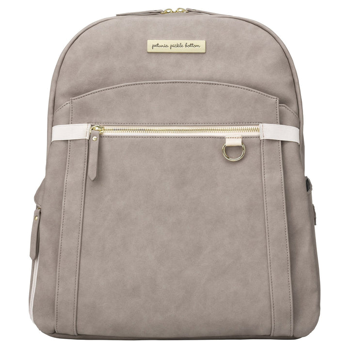 2-in-1 Provisions Backpack in Grey Matte Leatherette, Deluxe Kit & Stroller Clips Bundle