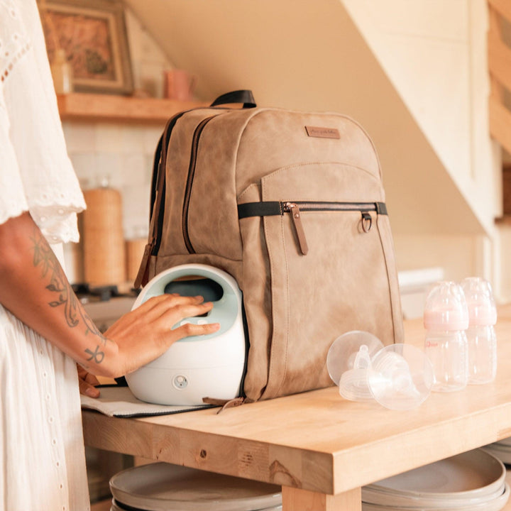 2-in-1 Provisions Breast Pump & Diaper Bag Backpack in Brioche-Diaper Bags-Petunia Pickle Bottom