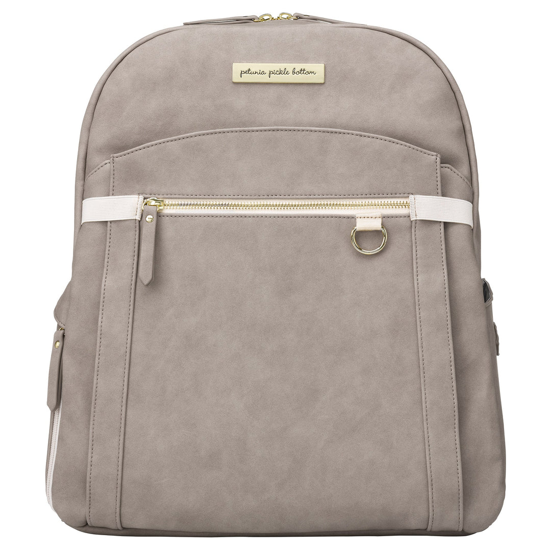 2-in-1 Provisions Breast Pump & Diaper Bag Backpack in Grey Matte Leatherette-Diaper Bags-Petunia Pickle Bottom