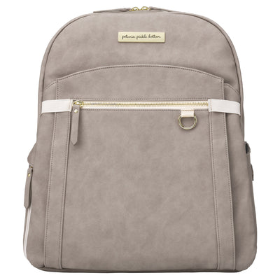 2-in-1 Provisions Breast Pump & Diaper Bag Backpack in Grey Matte Leatherette-Diaper Bags-Petunia Pickle Bottom
