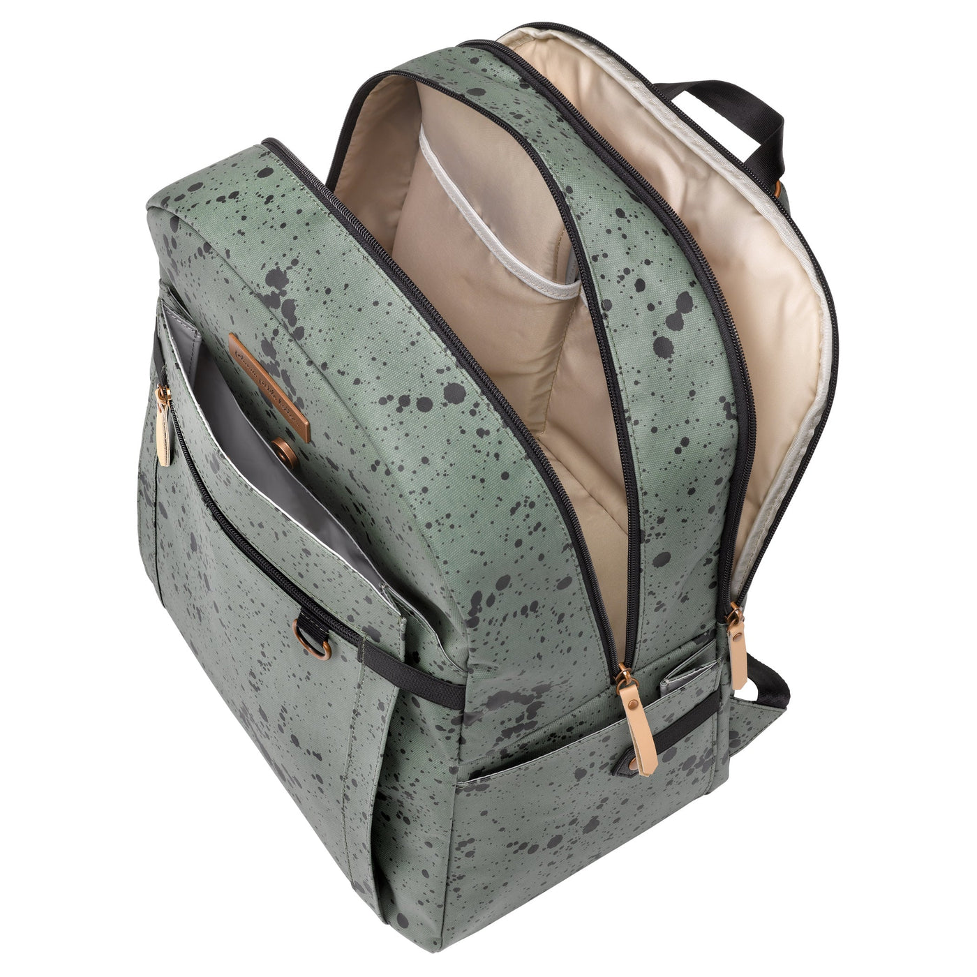 2-in-1 Provisions Breast Pump & Diaper Bag Backpack in Olive Ink Blot-Diaper Bags-Petunia Pickle Bottom