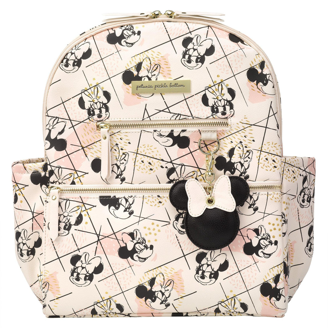 Ace Backpack Diaper Bag in Shimmery Minnie Mouse-Diaper Bags-Petunia Pickle Bottom