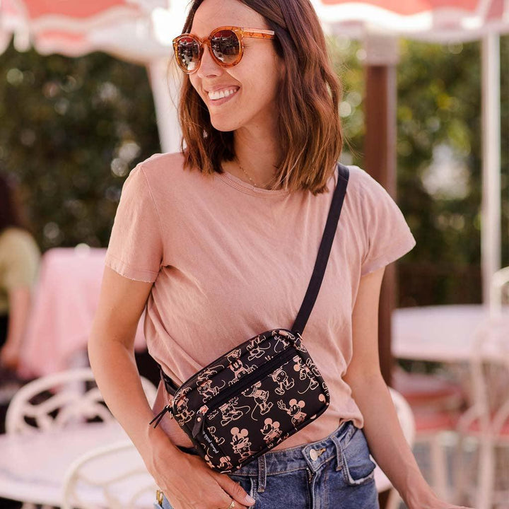 Adventurer Belt Bag in Metallic Mickey Mouse-Belt Bags-Petunia Pickle Bottom