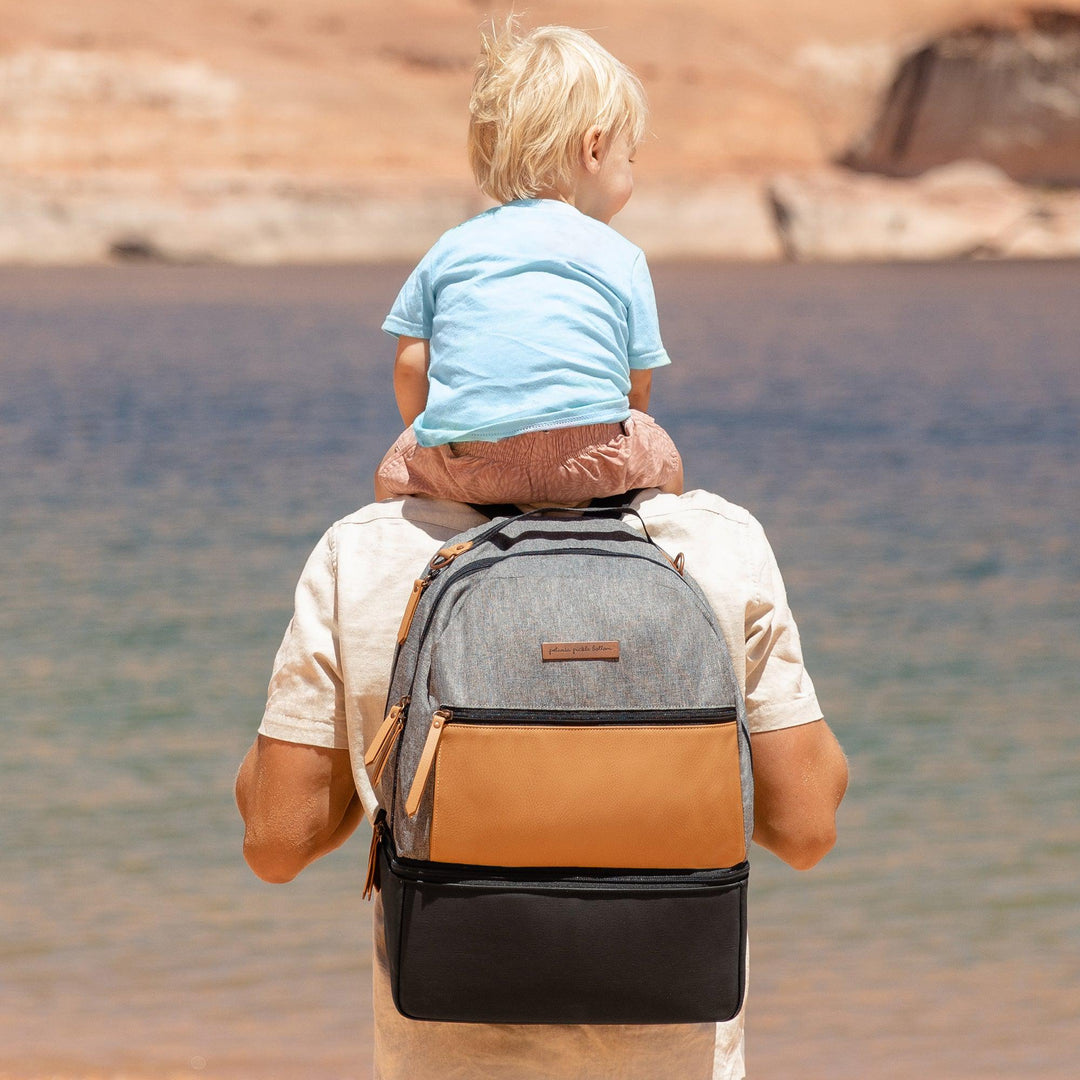 Axis Backpack in Graphite/Camel-Diaper Bags-Petunia Pickle Bottom