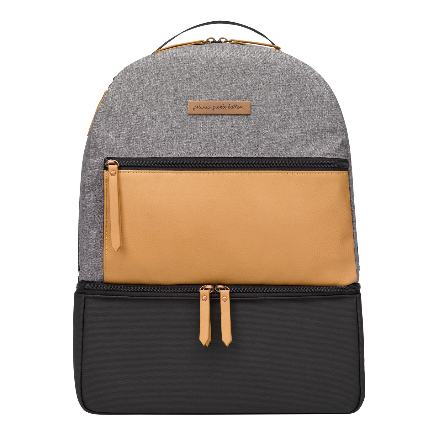 Axis Backpack in Graphite/Camel-Diaper Bags-Petunia Pickle Bottom