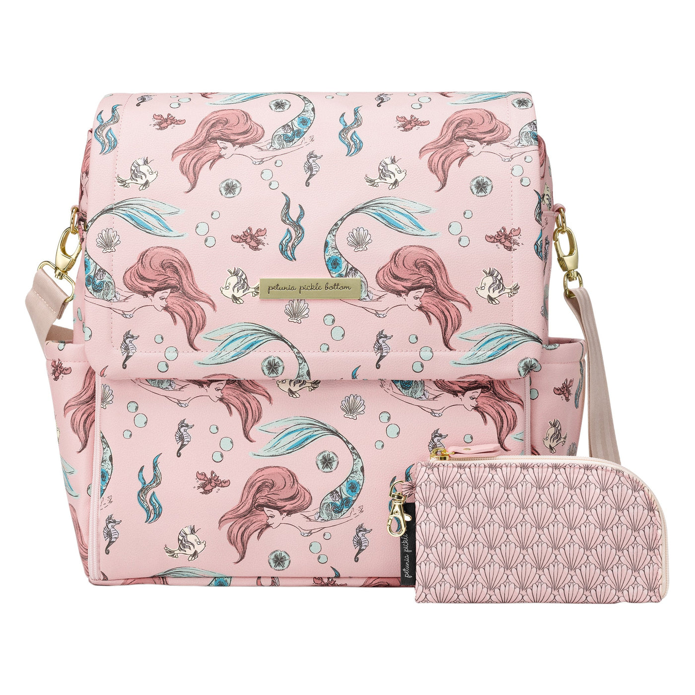 Boxy Backpack Diaper Bag in Disney's Little Mermaid-Diaper Bags-Petunia Pickle Bottom