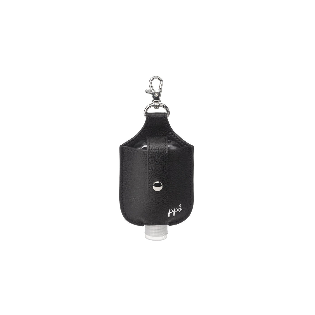 Clip & Clean Hand Sanitizer Pouch in Silver/Pebbled Black Leatherette-Pins-Petunia Pickle Bottom