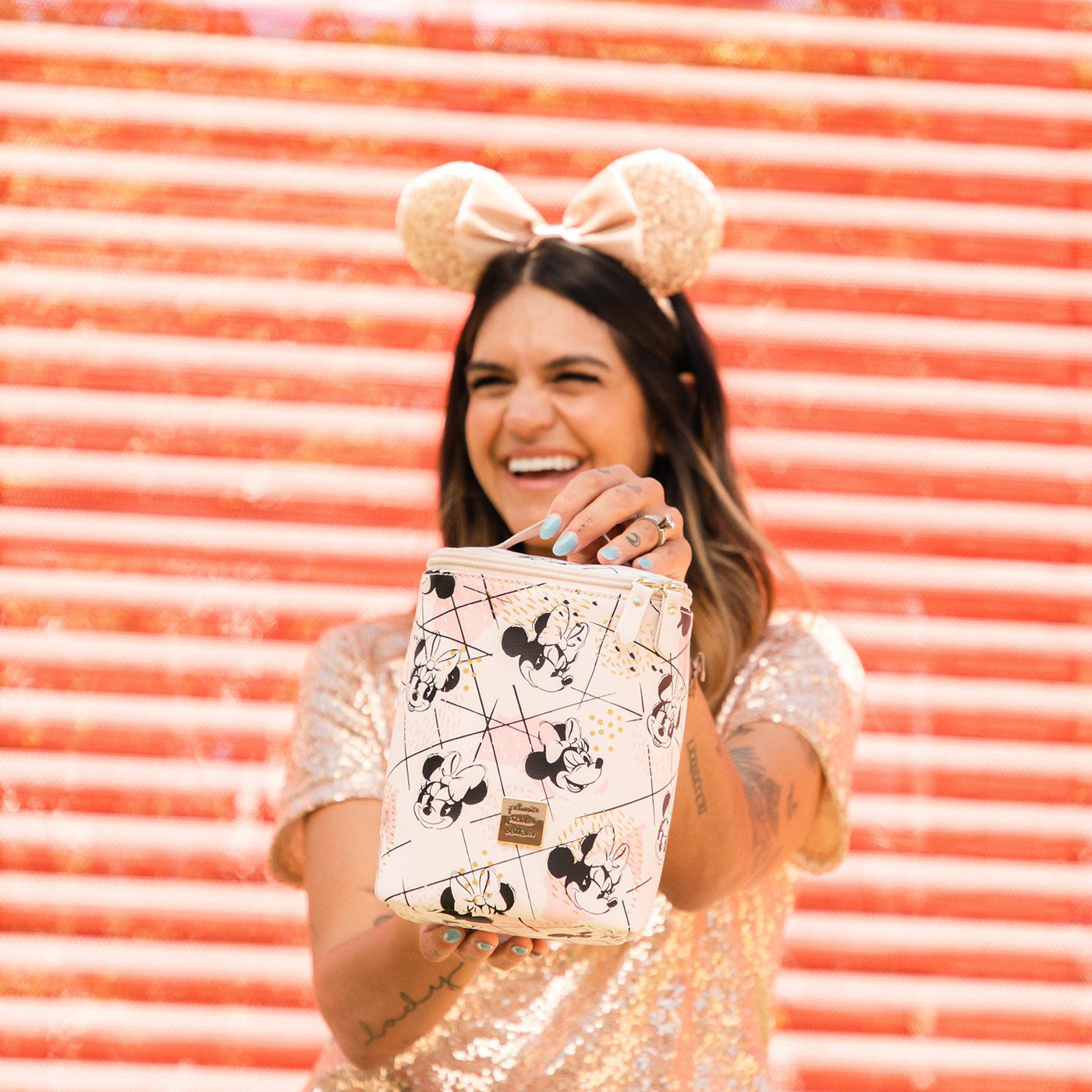 Cool Pixel Plus in Shimmery Minnie Mouse-Bottle Bags-Petunia Pickle Bottom