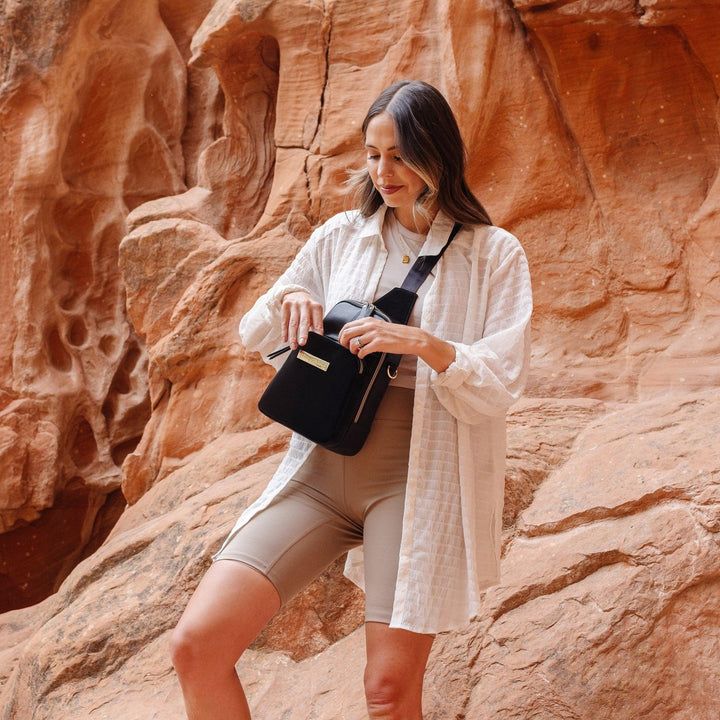 Criss-Cross Sling in Twilight Black-Handbags-Petunia Pickle Bottom