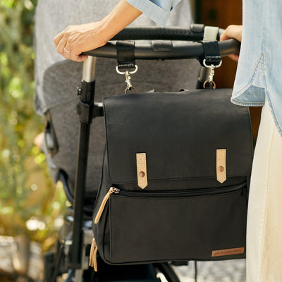 Meta Backpack in Black Matte Canvas-Diaper Bags-Petunia Pickle Bottom