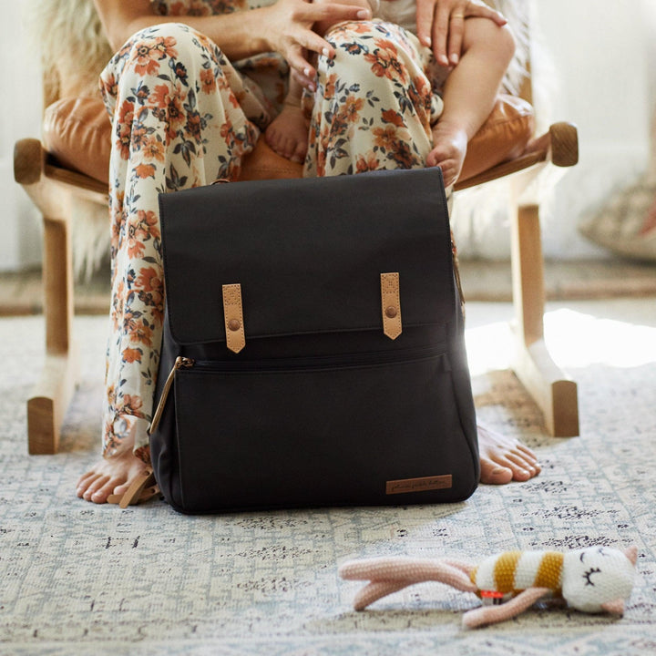 Meta Backpack in Black Matte Canvas-Diaper Bags-Petunia Pickle Bottom
