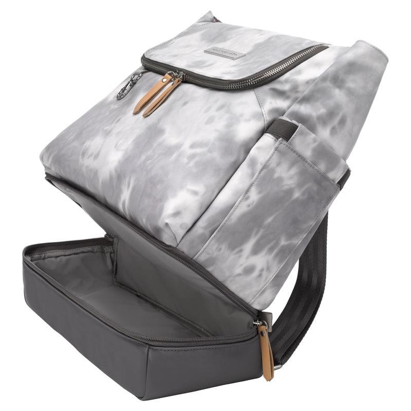 Pivot Pack in Smoke Swirl Tie-Dye, Snack Pouch, Stroller Clip Bundle-Diaper Bags-Petunia Pickle Bottom