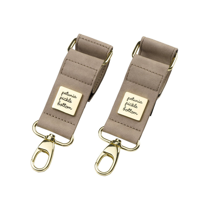 Valet Stroller Clips in Grey Matte Leatherette-Stroller Clips-Petunia Pickle Bottom