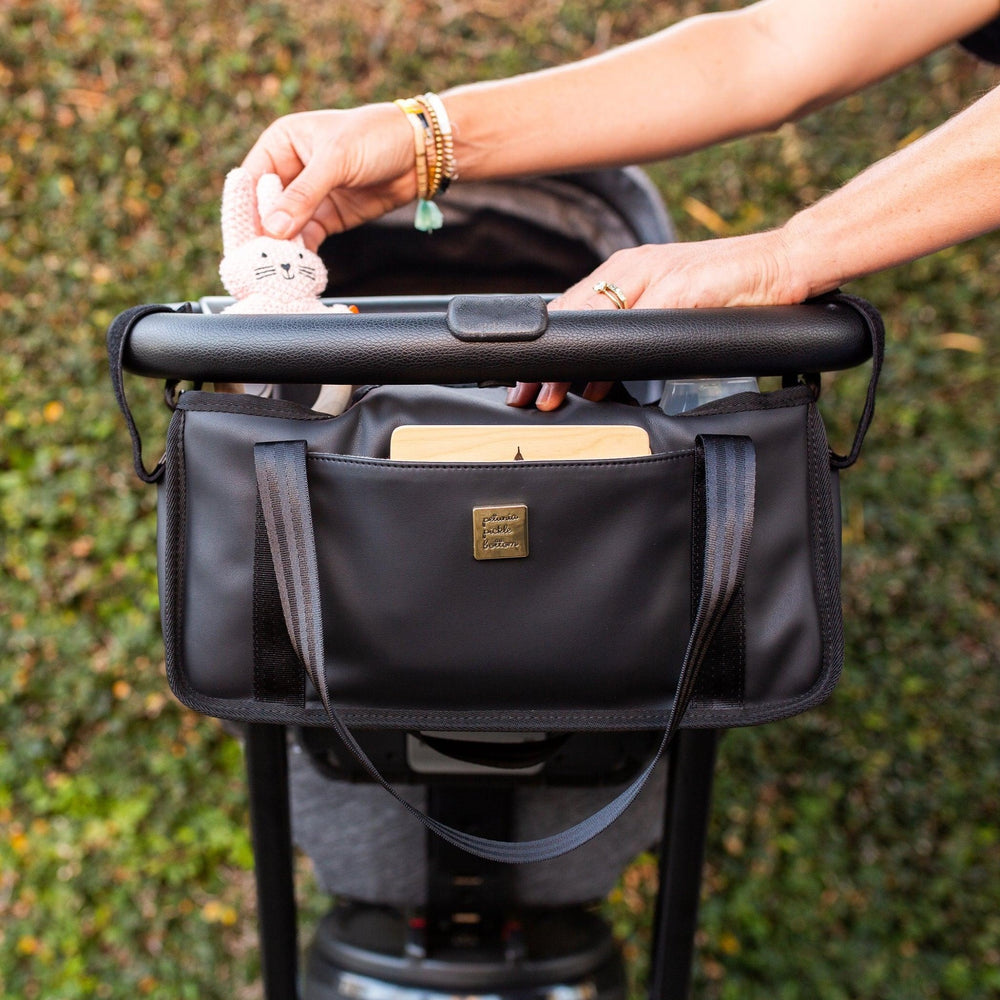 Wander Stroller Caddy in Black Matte Leatherette-Caddy-Petunia Pickle Bottom